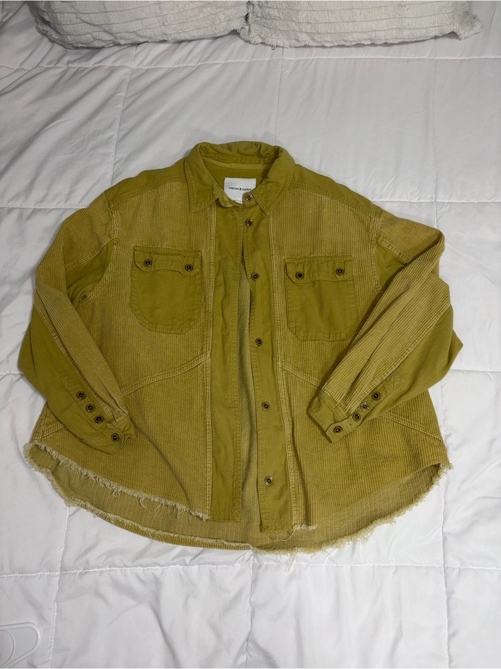 Thread & Supply Mustard Yellow Corduroy Button-Up